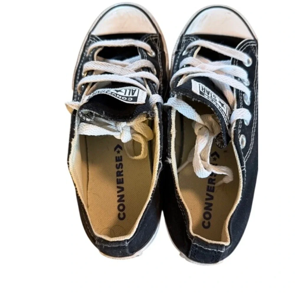 Converse Chuck Taylor All Star Low‎ Top Black White Kids Sneakers Size 1.5Y